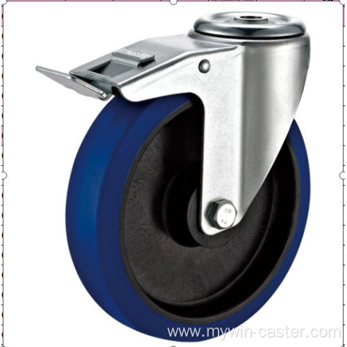 100mm European industrial rubber swivel caster with brake